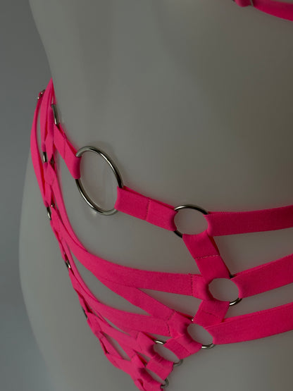 Open neon harness panties