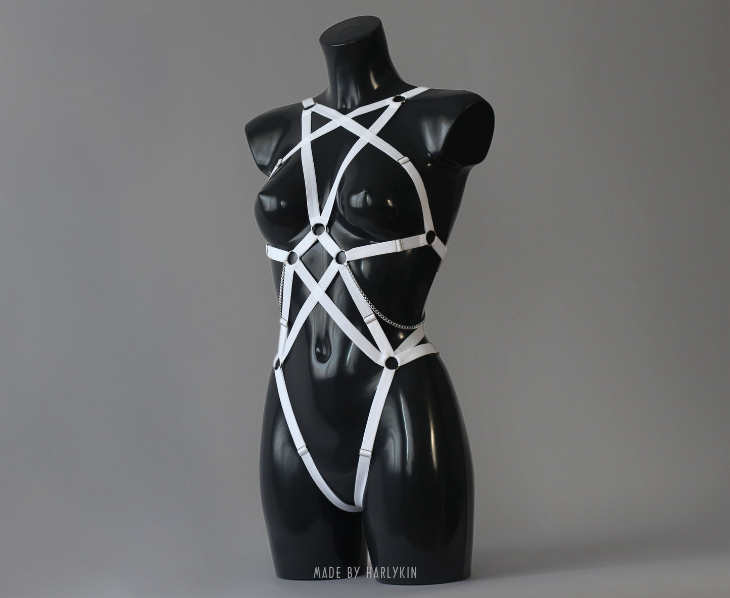 White bondage harness lingerie