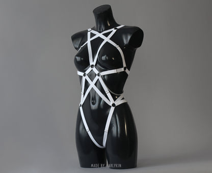 White bondage harness lingerie