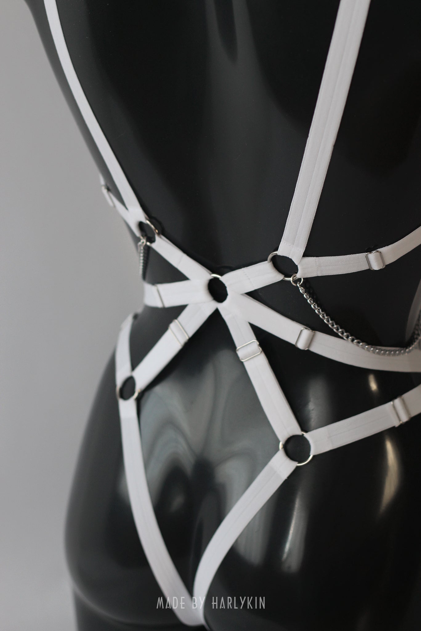 White bondage harness lingerie