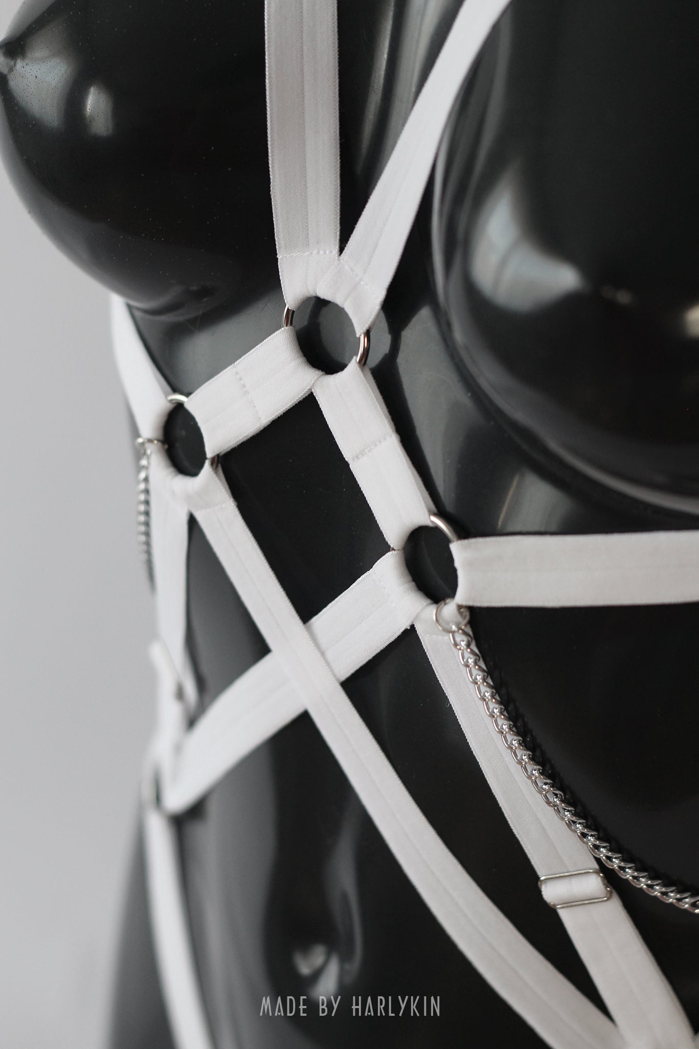 White bondage harness lingerie