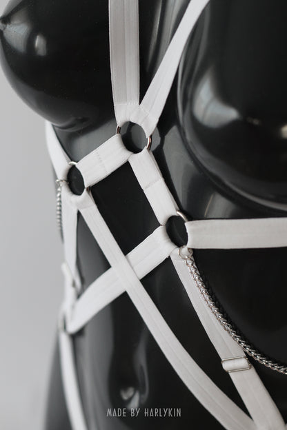 White bondage harness lingerie