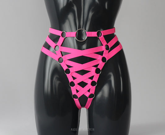 Open neon harness panties