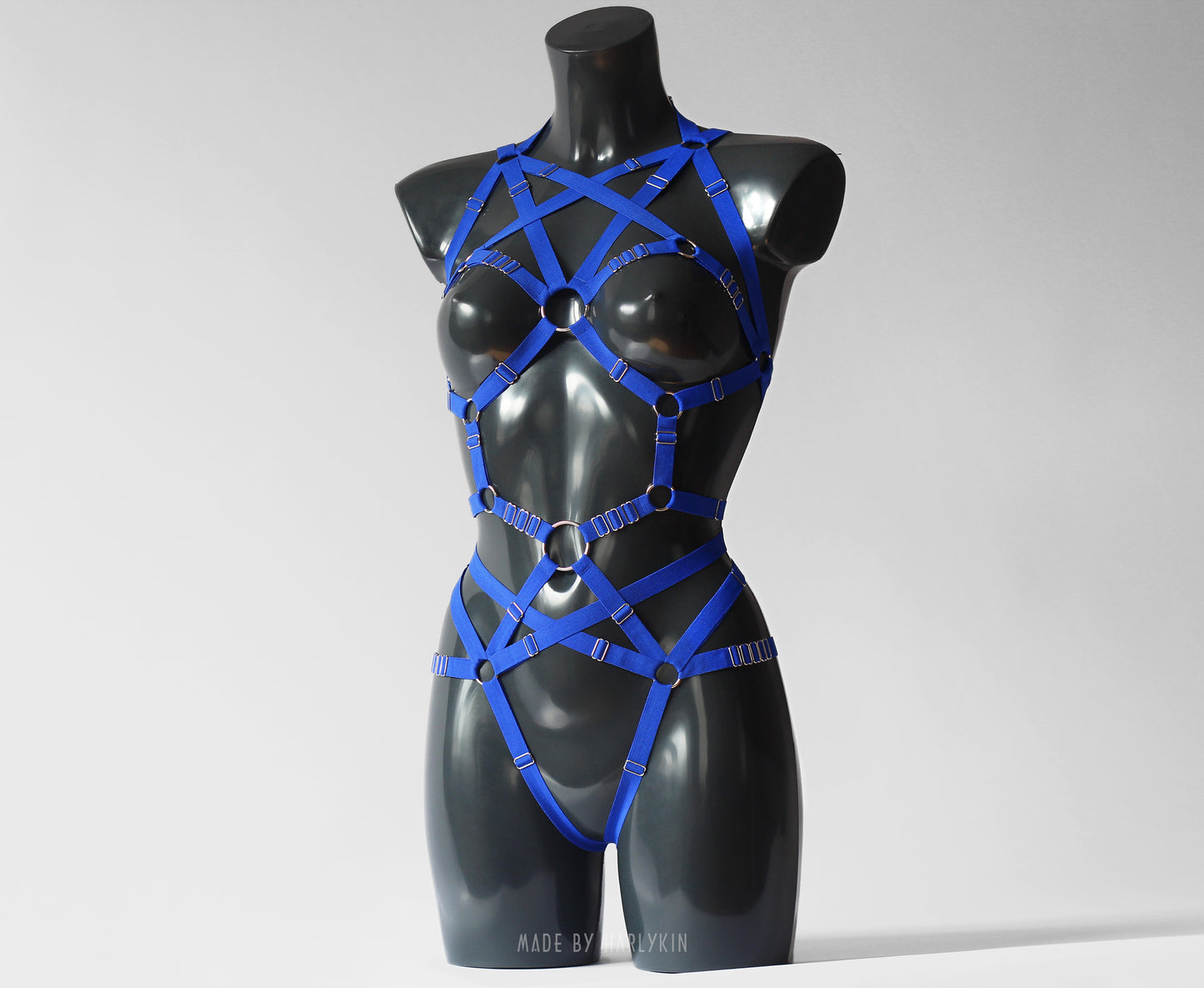 Blue harness bodysuit